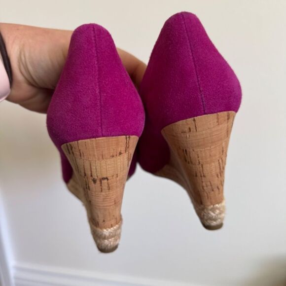 Franco Sarto Calix Cork Wedge Heel - Pink Suede | Size 7.5 - Picture 4 of 10